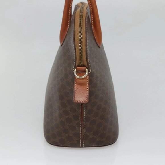 CELINE Macadam Canvas Hand Bag PVC Leather 2way Brown Gold - Picture 4 of 15